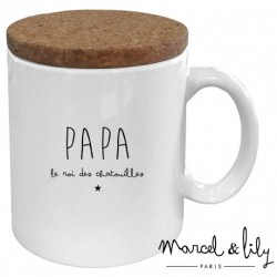 Mug avec couvercle Papa roi des chatouilles