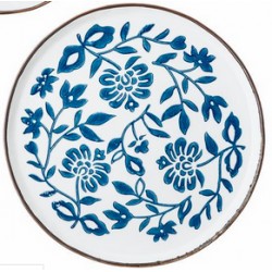 Assiette Molly 24cm - Fleurs sur fond blanc