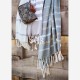 Fouta bleu beige