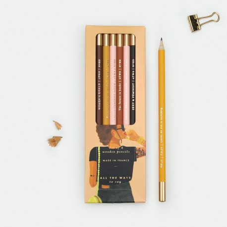 Boîte de 6 crayons de papier - Proud feminist