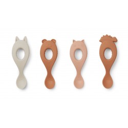 Lot de 4 cuillères en silicone - Rose mix