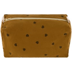 Trousse de toilette imprimé coeurs noirs - cumin