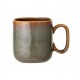 Mug carré en terre cuite Aime - turquoise brun