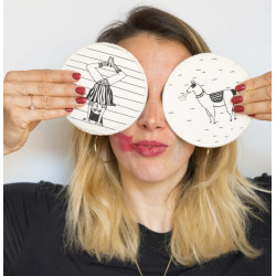 Lot de 2 cotons à démaquiller illustrés