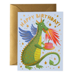 Carte double Birthday Dragon