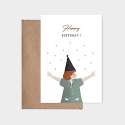 Carte Happy birthday - bras grands ouverts