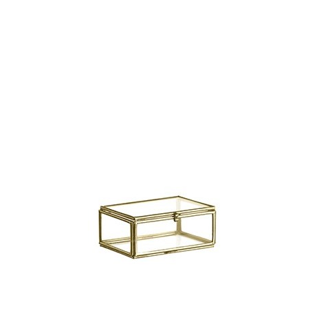 mini boîte en verre et métal doré