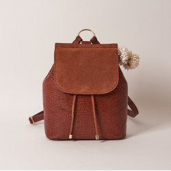 Sac-à-dos Donna - lézard cognac