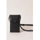 Pochette smartphone Sheila - cuir recyclé noir