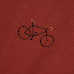 T-shirt rouge Vélo brodé - Taille XL