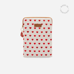 Housse d'ordinateur 13 pouces - Coeurs rouges