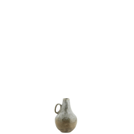 Vase à anse gris/vert