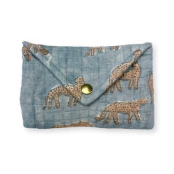 Petite pochette coton enveloppe Ravi - Bengale céladon