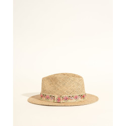 Chapeau Panama Galon indien fleurs - L