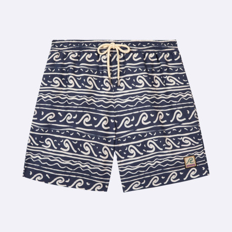 Short de bain Navy motifs blanc - Taille L