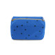 Trousse de toilette imprimé coeurs noirs - bleu grec
