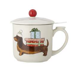 Tasse chien Valentin avec couvercle