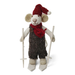 Petite souris blanche sur ses skis - boy