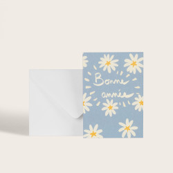Carte happy daisies "Bonne année"