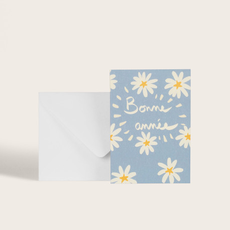 Carte happy daisies "Bonne année"