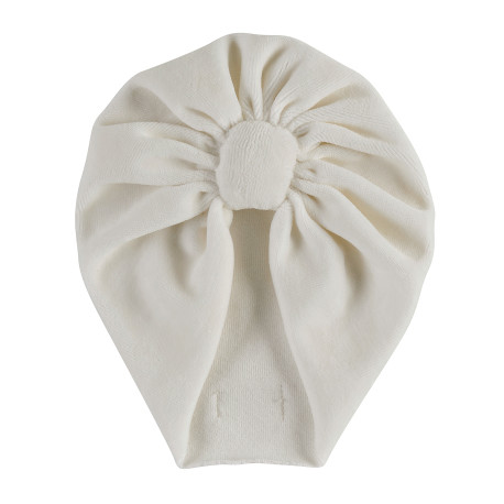 Bonnet turban Velours Cream Naissance