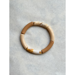Bracelet tubes fins nude marbré/beige/cappucino