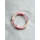 Bracelet tubes larges translucide rosé/rose bonbon/lin