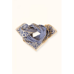 Small foulard Mosaïc - Navy blue