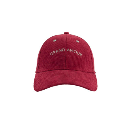 Casquette velours Grand amour cerise - Adulte