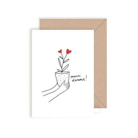 Carte double Merci d'amour