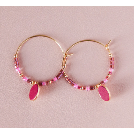 Boucles d'oreille Bibi L - Framboise