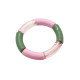 Bracelet tubes larges sauge/rose clair/rose translucide