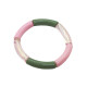 Bracelet tubes fins sauge/rose clair/rose translucide