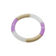 Bracelet tubes fins violet clair marbré/blanc translucide/beige