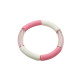 Bracelet tubes larges translucide rosé/rose bonbon/lin
