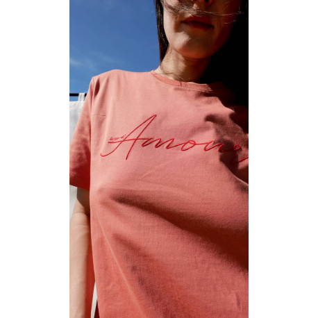 T-shirt d'allaitement Ivre d'amour / Terracota - Taille S