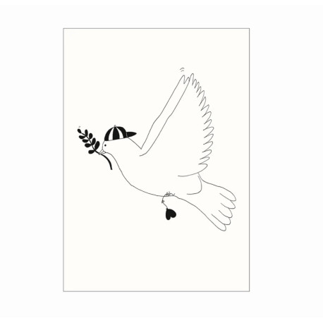 Carte Hipster peace pigeon