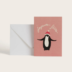 Carte Pinguin "Joyeuses fêtes"