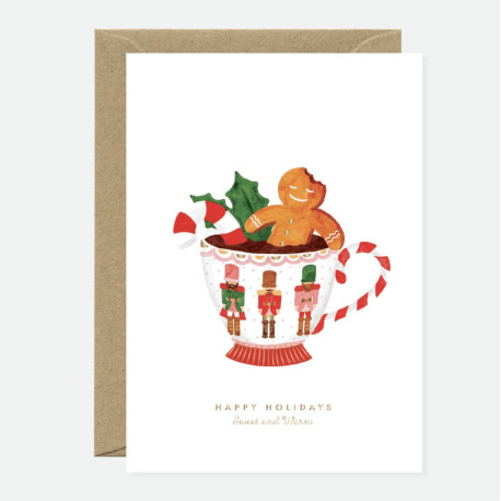 Carte Merry Christmas Biscuit bath