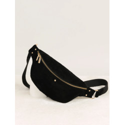 Sac banane Nicole Velours - Noir