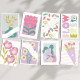 Kit de peinture au numéro 8 cartes - Palette florale pastel