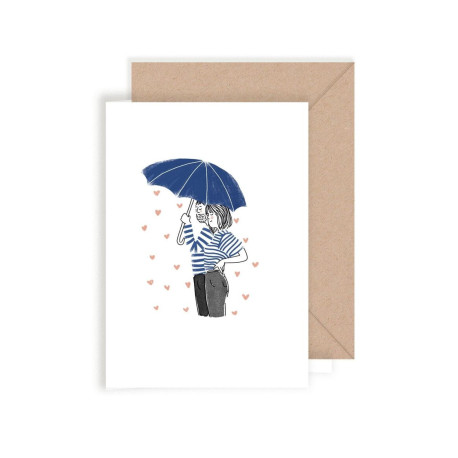 Carte double Sous la pluie