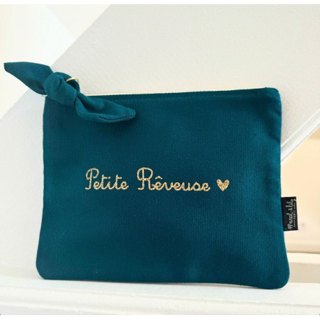 Pochette Petite rêveuse - Bleu paon