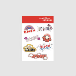 Planche de stickers - Bisou multi