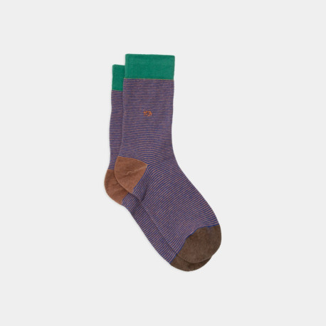 Chaussettes Rayées - Moka matcha - Taille 41/46