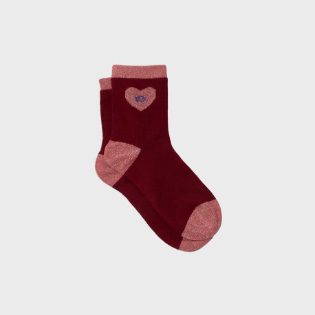 Chaussettes Coeur - Rose foncé - Taille 37/40