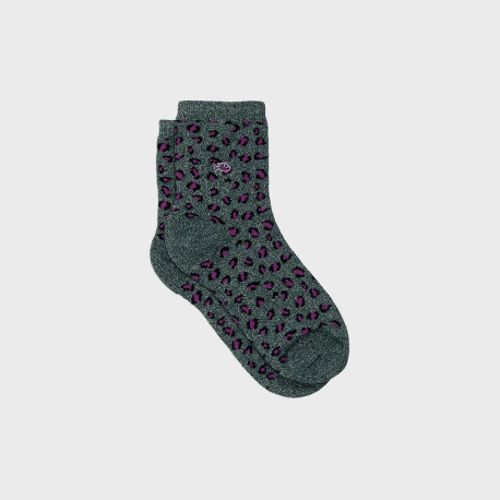 Chaussettes Léopard - Vert et violet - Taille 37/40