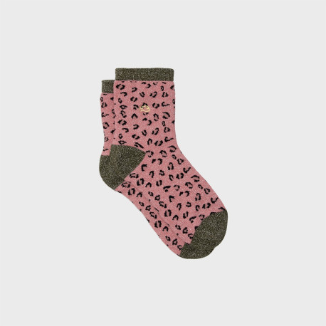 Chaussettes Léopard - Rose et kaki - Taille 37/40