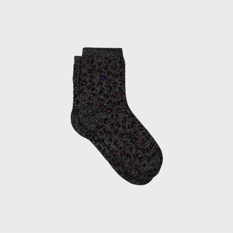 Chaussettes Léopard - Noir et argent - Taille 37/40