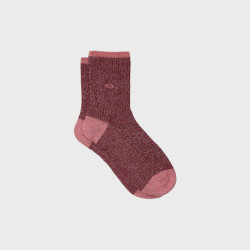 Chaussettes Vintage - Bordeaux et rose - Taille 37/40